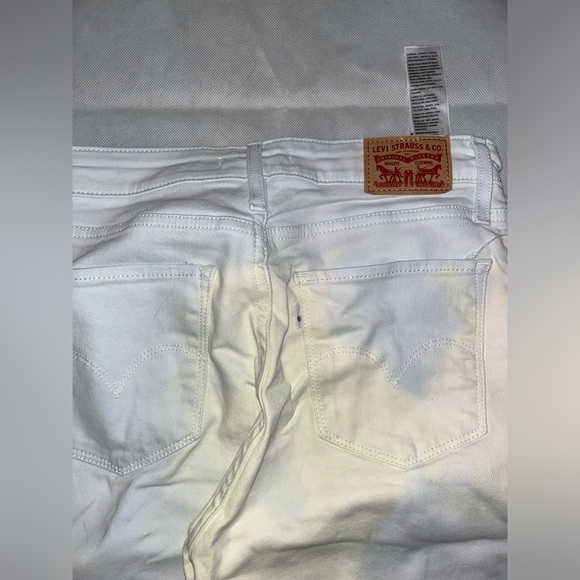 Levi button fly light colored tie dye 721 high rise skinny denim size 27 - Picture 4 of 4